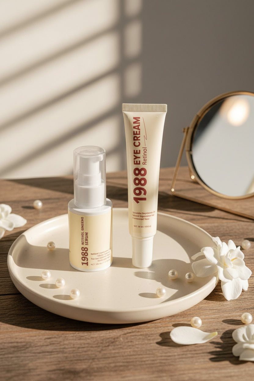 2pcs Retinol Serum & Ginseng Facial Essence Set